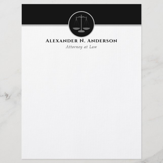 Justice Scales Custom Letterhead (Front)