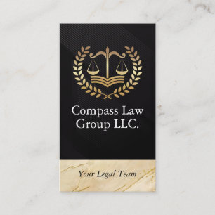 Justice Scales Gold Metallic Logo   Legal Appointment Card