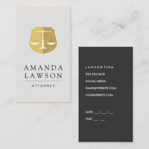 Justice Scales   Law Attorney Appointment Card