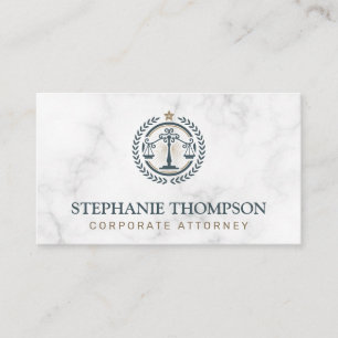 Justice Scales   Law Office Corporate Appointment Card