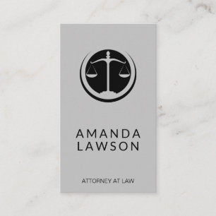 Justice Scales  Lawyer   Law Business Card