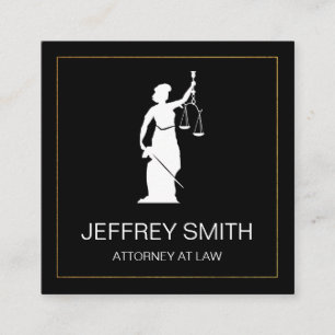 Justice Scales Lawyer Law Square Business Card