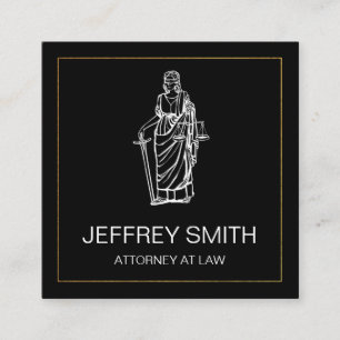 Justice Scales   Lawyer   Law Square Business Card