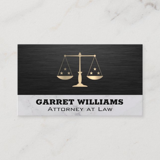 Justice Scales | Lawyer Sleek  Business Card (Front)