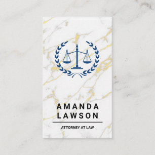 Justice Scales Lawyer White Marble Appointment Card