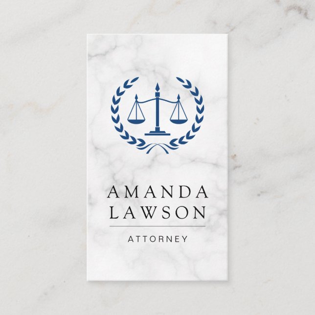 Justice Scales Marble Law Appointment Card (Front)