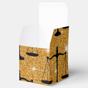 Justice Symbol Balanced Scales Golden Glitter Favour Box