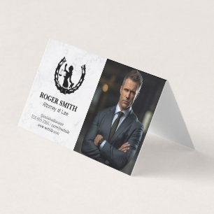 Justice System Logo   Business Man   Lawyer  Card