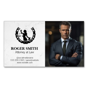 Justice System Logo   Business Man   Lawyer  Magnetic Business Card