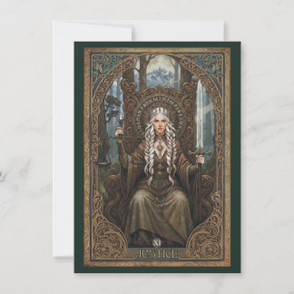 Justice Tarot Art Flat Thank You Card