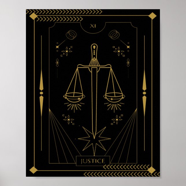 Justice Tarot card art Poster (Front)