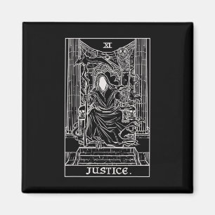 Justice Tarot Card Grim Reaper Halloween Goth Horr Magnet