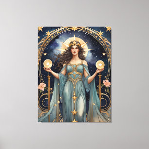 justice tarot painting inspired canvas print