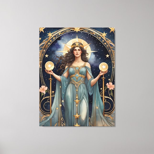 justice tarot painting inspired canvas print (Front)