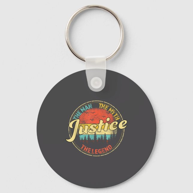 Justice The Man The Myth The Legend D Name  Key Ring (Front)