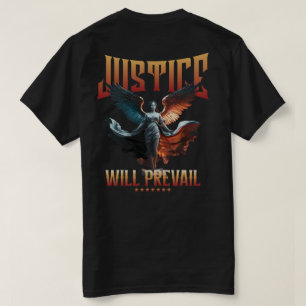 Justice Will Prevail – Winged Angel Statue Design T-Shirt