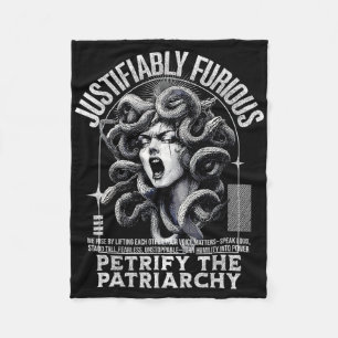 Justifiably Furious Medusa Greek Mythology Feminis Fleece Blanket