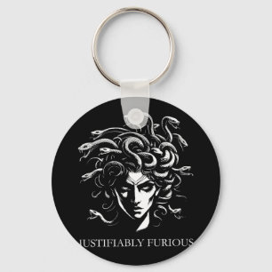 Justifiably Furious Medusa Greek Mythology Feminis Key Ring