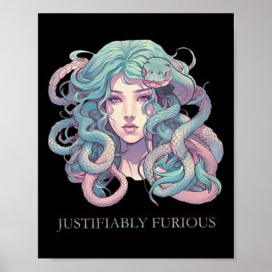 Justifiably Furious Medusa Greek Mythology Feminis Poster