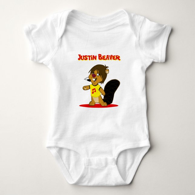 Justin Beaver Baby Bodysuit (Front)