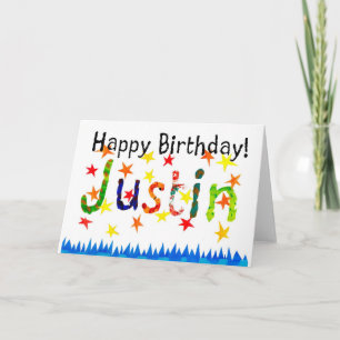 'Justin' Birthday Card