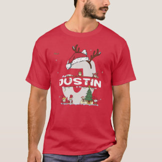 Justin Christmasw Justin Name for funny Xmas  T-Shirt