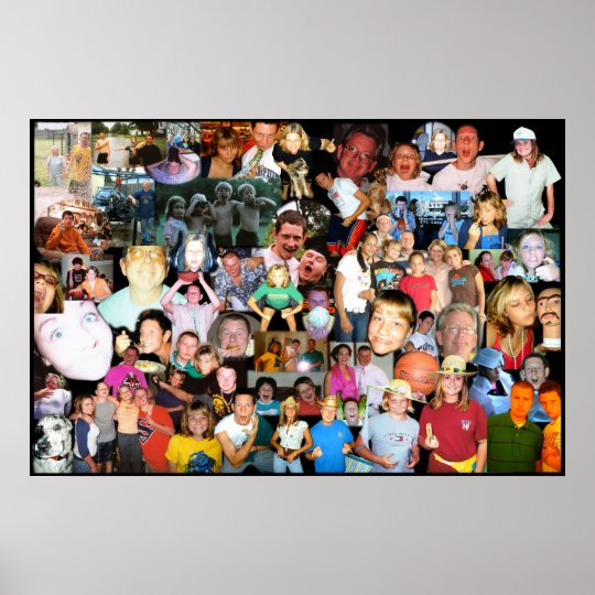 Justin Family Collage Poster Zazzle Co Uk