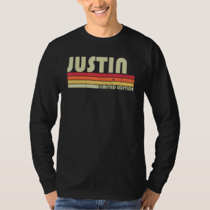 JUSTIN Gift Name Personalised Funny Retro Vintage T-Shirt