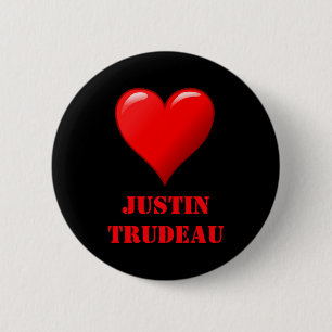 Justin Trudeau Cute Red Heart Love Red White Cool 6 Cm Round Badge