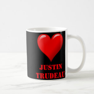 Justin Trudeau Cute Red Heart Love Red White Cool  Coffee Mug