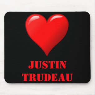 Justin Trudeau Cute Red Heart Love Red White Cool  Mouse Mat