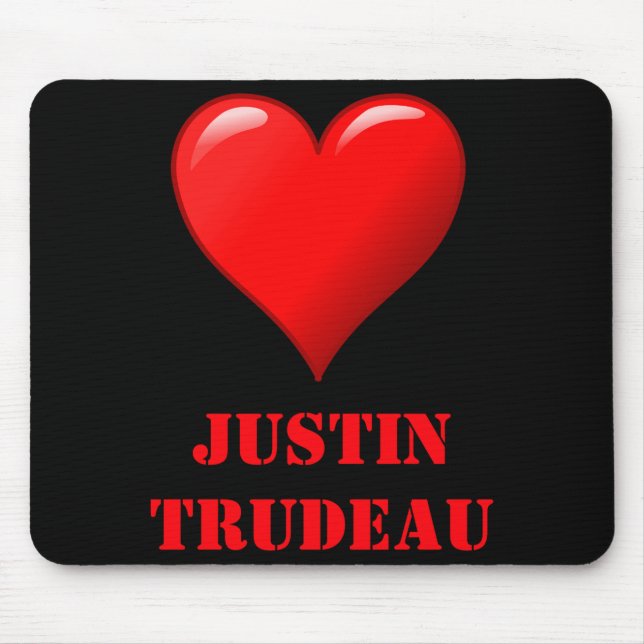 Justin Trudeau Cute Red Heart Love Red White Cool  Mouse Mat (Front)