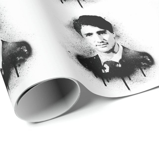 Justin Trudeau Graffiti Art Wrapping Paper (Roll Corner)