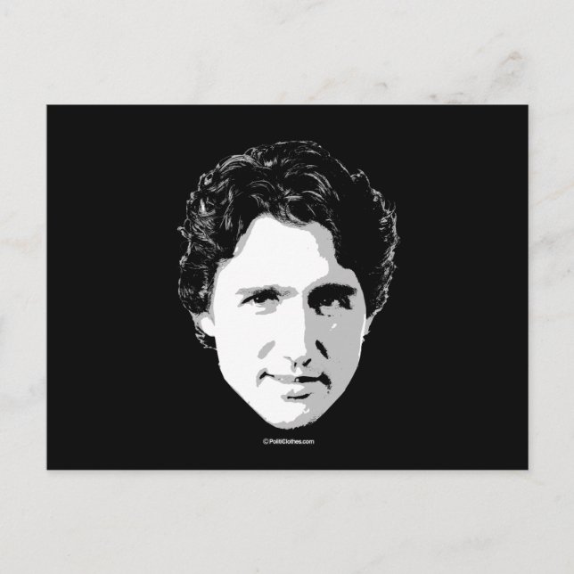 Justin Trudeau Head of Hair -.png Postcard (Front)