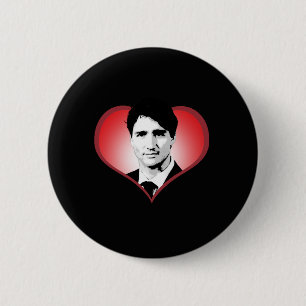 Justin Trudeau Heart -.png 6 Cm Round Badge