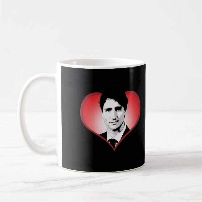 Justin Trudeau Heart -.png Coffee Mug (Left)