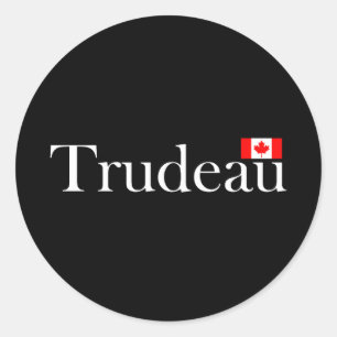 Justin Trudeau Official Canadian Flag Dark Color Classic Round Sticker