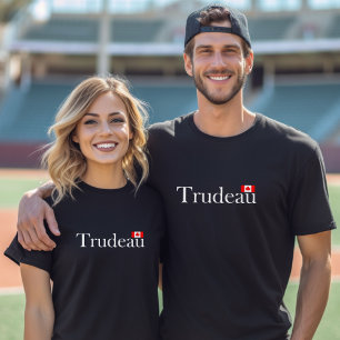Justin Trudeau Official Canadian Flag Dark Color T-Shirt
