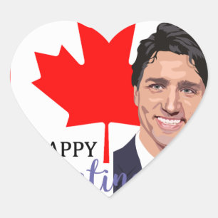 justin trudeau valentine heart sticker
