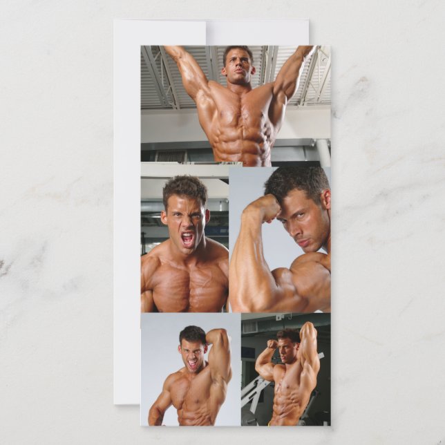Justin Woltering Bodybuilder Fan Photo Card (Front)