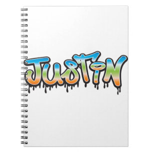 Justin Your Name graffiti Notebook