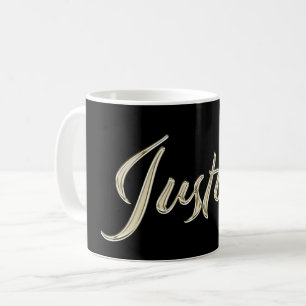 Justine white gold Handwriting Tasse Kaffeetasse Coffee Mug