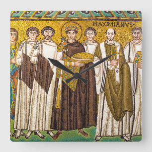 Justinian the Great Roman emperor Square Wall Clock