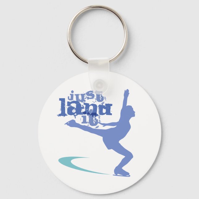 justlandit Ice Skater Key Ring (Front)