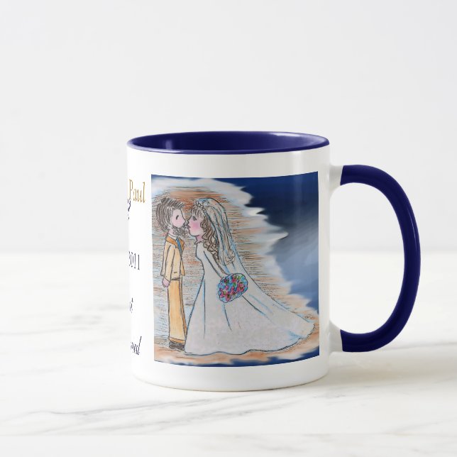 JustMarried bride and groom mug (Right)