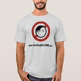 JustSayNoToEMO.net on grey T-Shirt