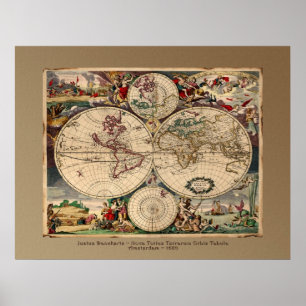Justus Danckerts Old World Map Poster Print