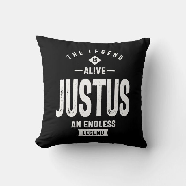 Justus Personalised Name Birthday Gift Cushion (Front)