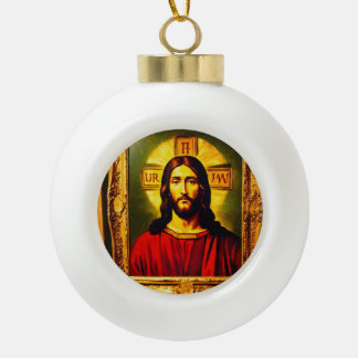 Jusus lord  ceramic ball christmas ornament