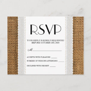 Jute and Lace RSVP Cards